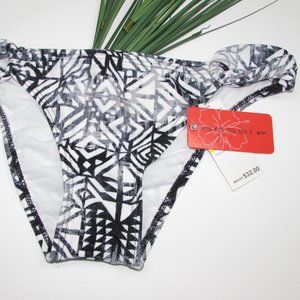 Gossip Black/White Abstract Fade Bikini Bottom